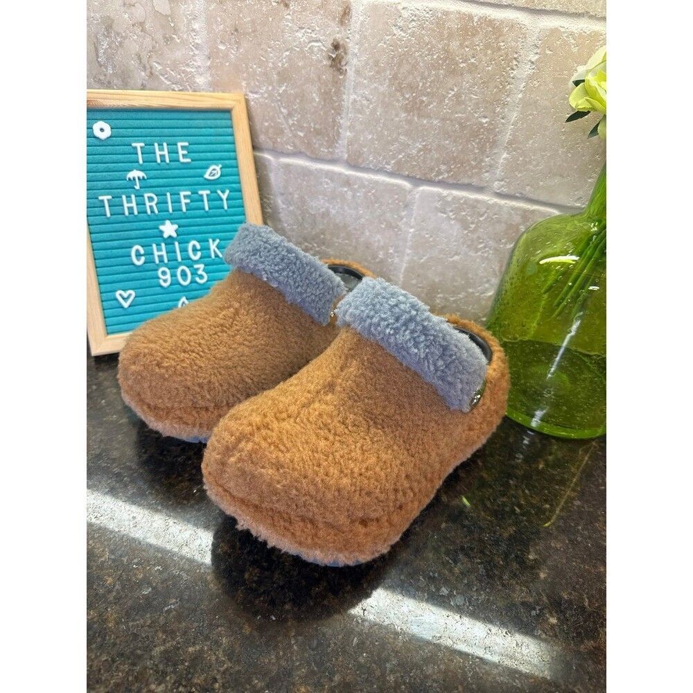 Crocs x Lil Nas X Mega Crush Clog Brown Sherpa Fleece Platform Shoes W6 M4 NWOT - Picture 3 of 8